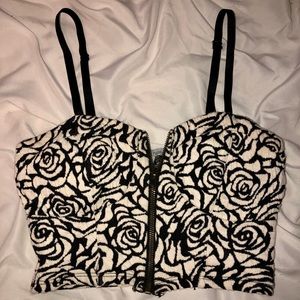 Black and white bustier